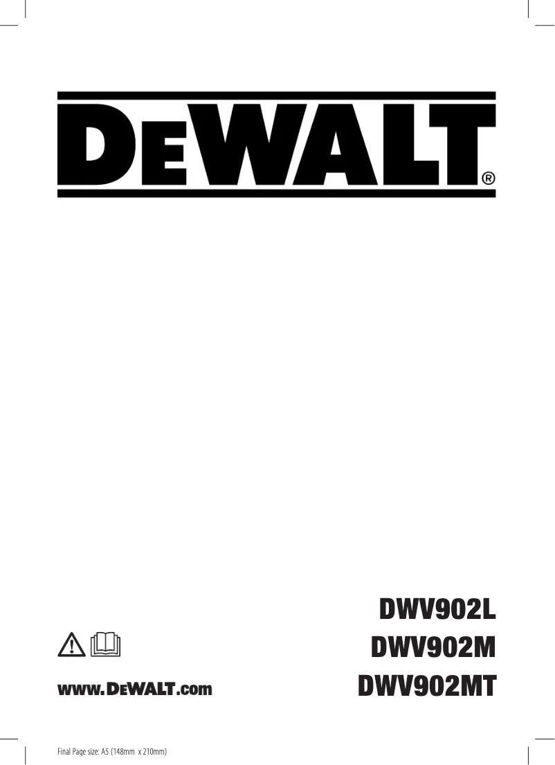 Page 1 de la notice Manuel utilisateur DeWalt DWV902M