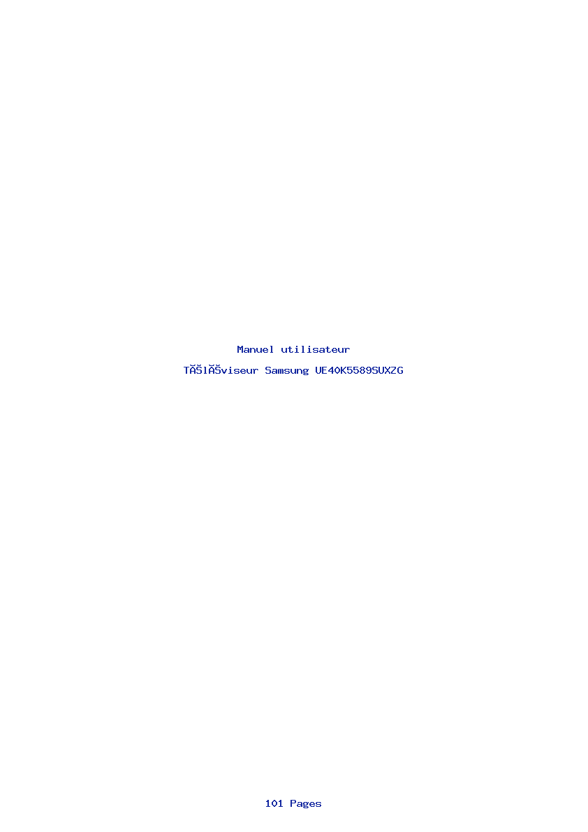 Page 1 de la notice Manuel utilisateur Samsung UE40K5589SUXZG