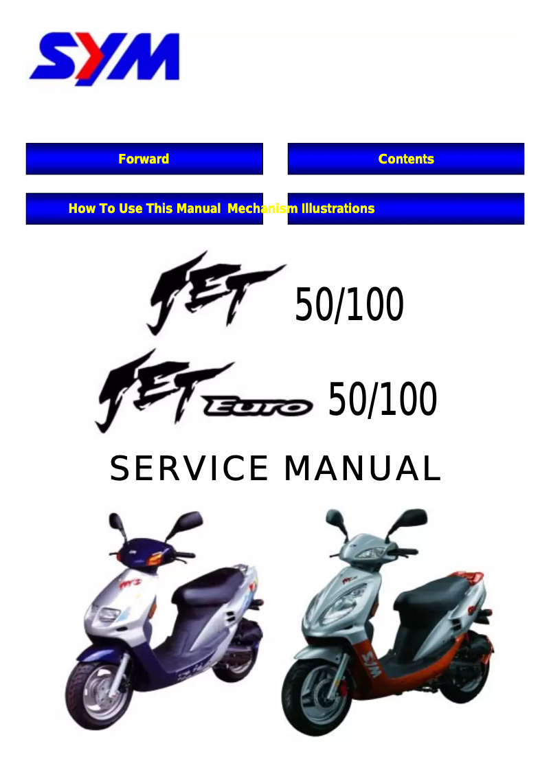 Page 1 de la notice Manuel utilisateur SYM Jet 100