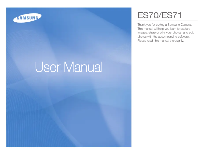 Page 1 of the manual User Manual Samsung ES71