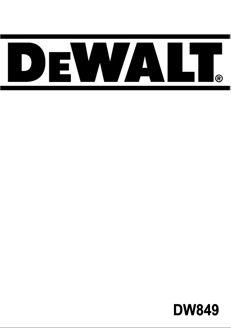 Page 1 de la notice Manuel utilisateur DeWalt DW849