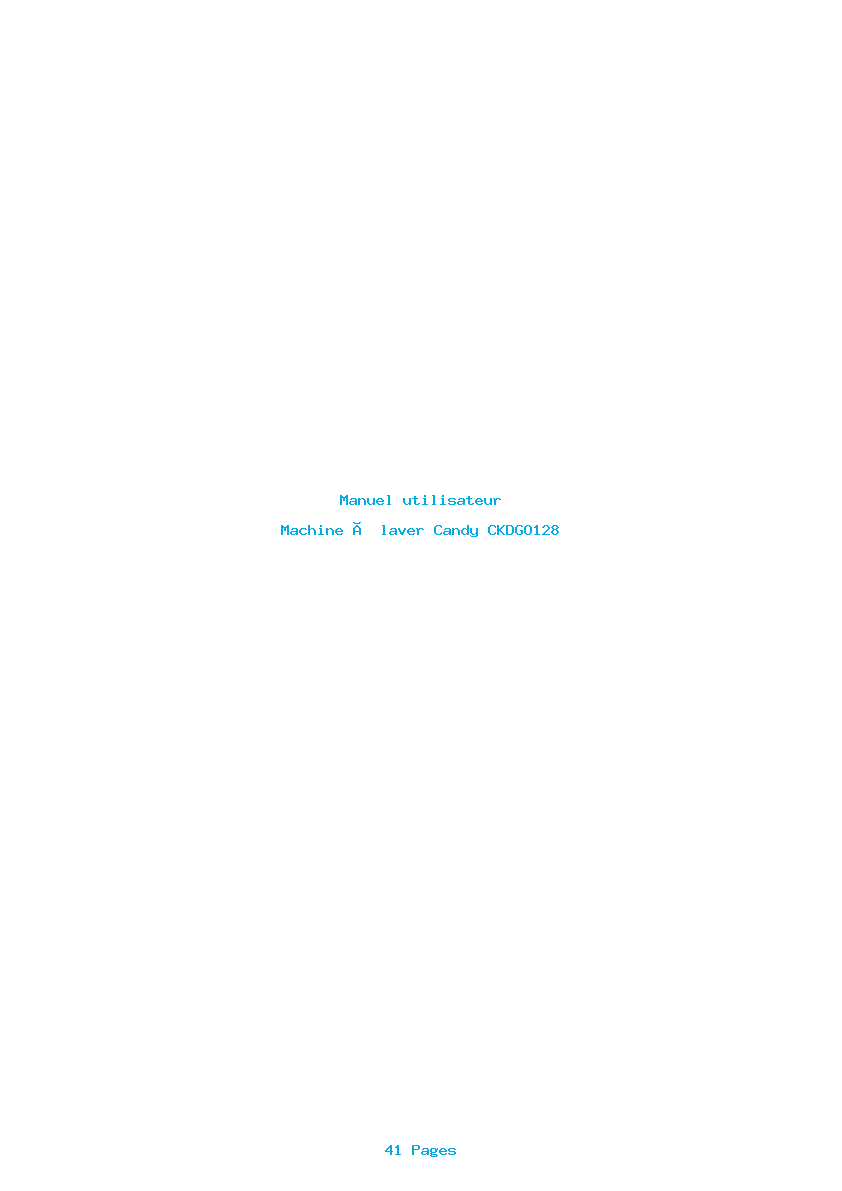 Page 1 de la notice Manuel utilisateur Candy CKDGO128