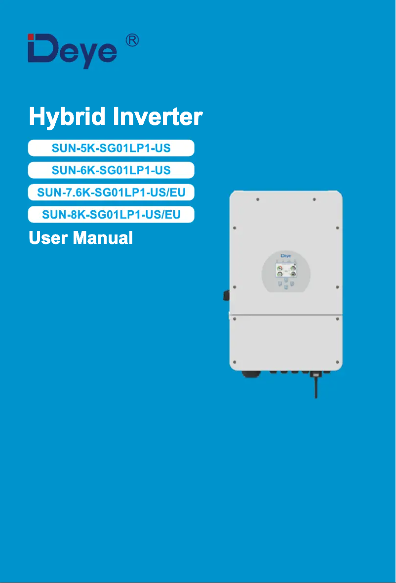 Page 1 de la notice Manuel utilisateur Deye SUN-6K-SG01LP1-US