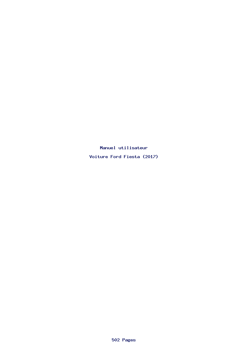 Page 1 de la notice Manuel utilisateur Ford Fiesta (2017)