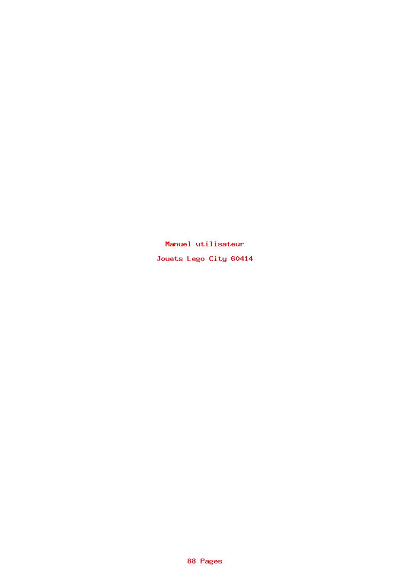 Page 1 de la notice Manuel utilisateur Lego City 60414