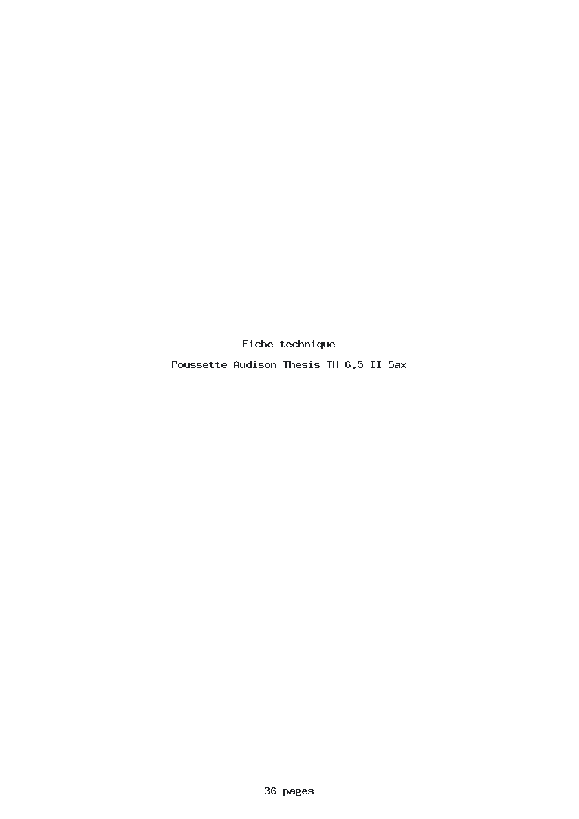 Page 1 de la notice Fiche technique Audison Thesis TH 6.5 II Sax
