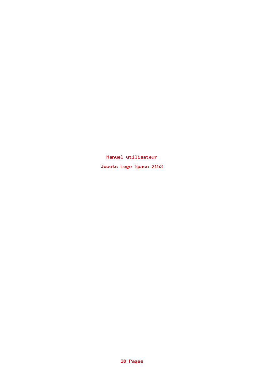 Page 1 de la notice Manuel utilisateur Lego Space 2153