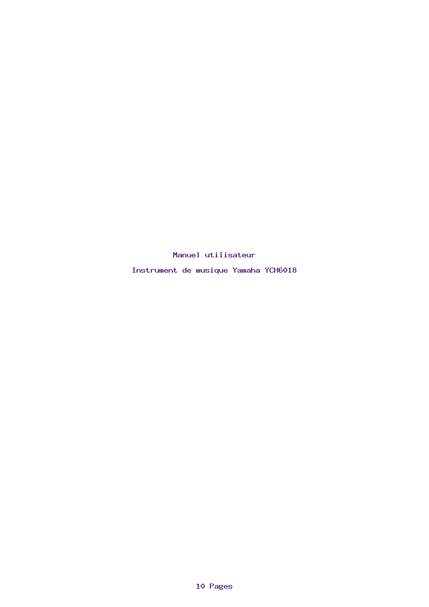 Image de la première page du manuel de l'appareil YCH6018