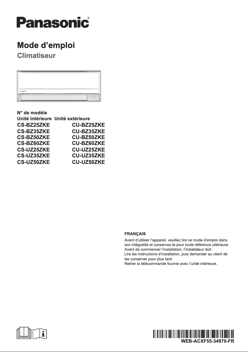 Página 1 del manual Manual de usuario Panasonic CU-UZ35ZKE