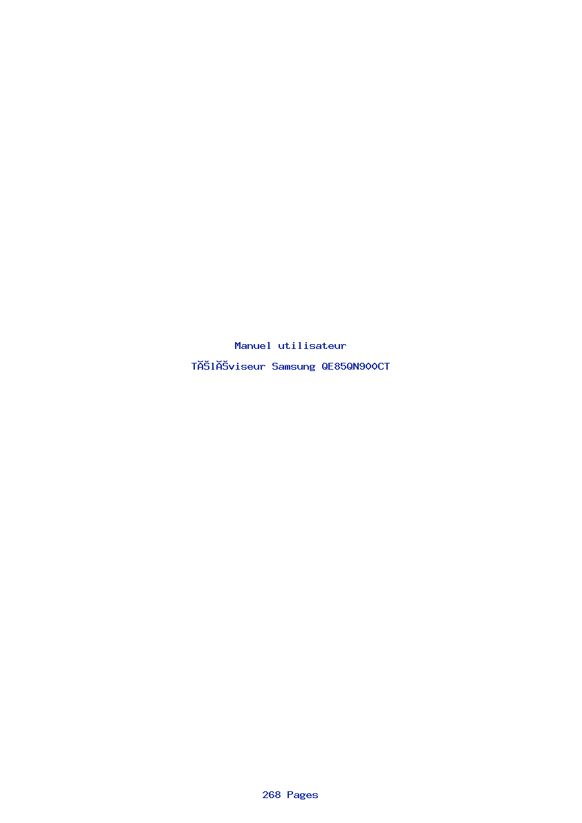 Page 1 de la notice Manuel utilisateur Samsung QE85QN900CT