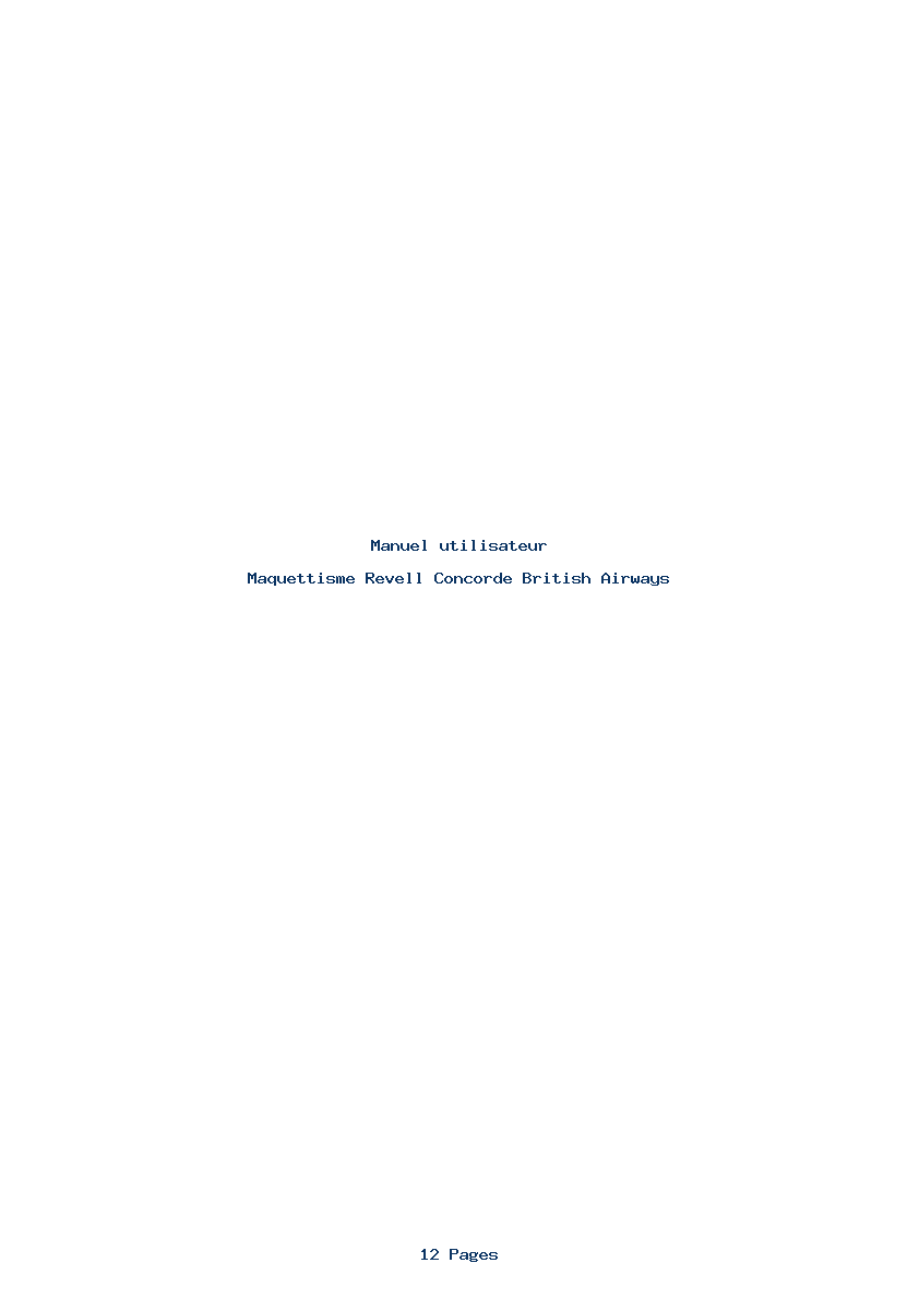 Page 1 de la notice Manuel utilisateur Revell Concorde British Airways