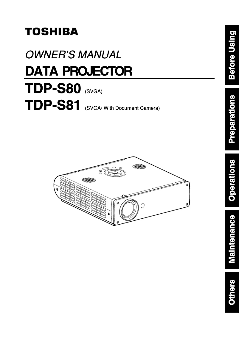 Página 1 del manual Manual de usuario Toshiba TDP-S81