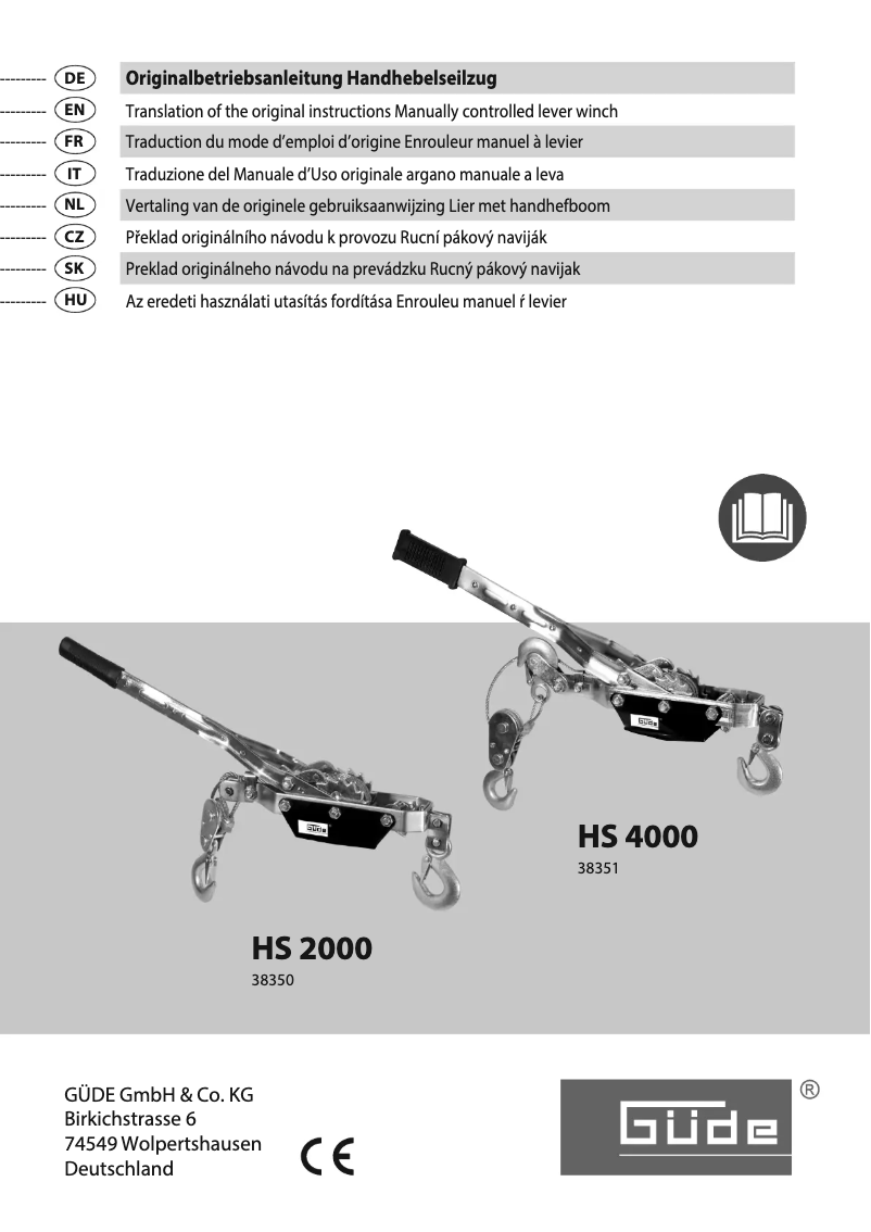 Page 1 de la notice Manuel utilisateur Güde HS 2000