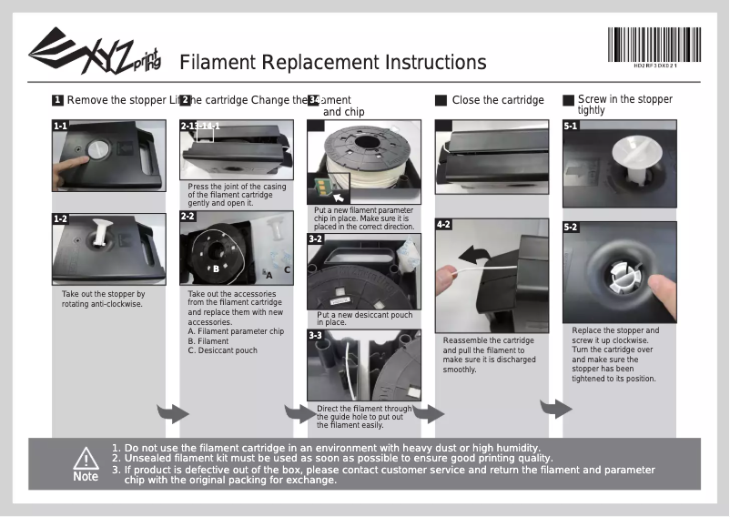 Page 1 de la notice Manuel utilisateur XYZprinting RF10BXEU04H
