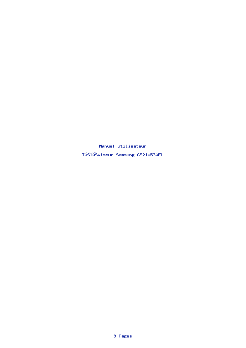 Page 1 de la notice Manuel utilisateur Samsung CS21A530FL