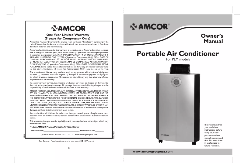 Page 1 de la notice Manuel utilisateur Amcor PLM12KE