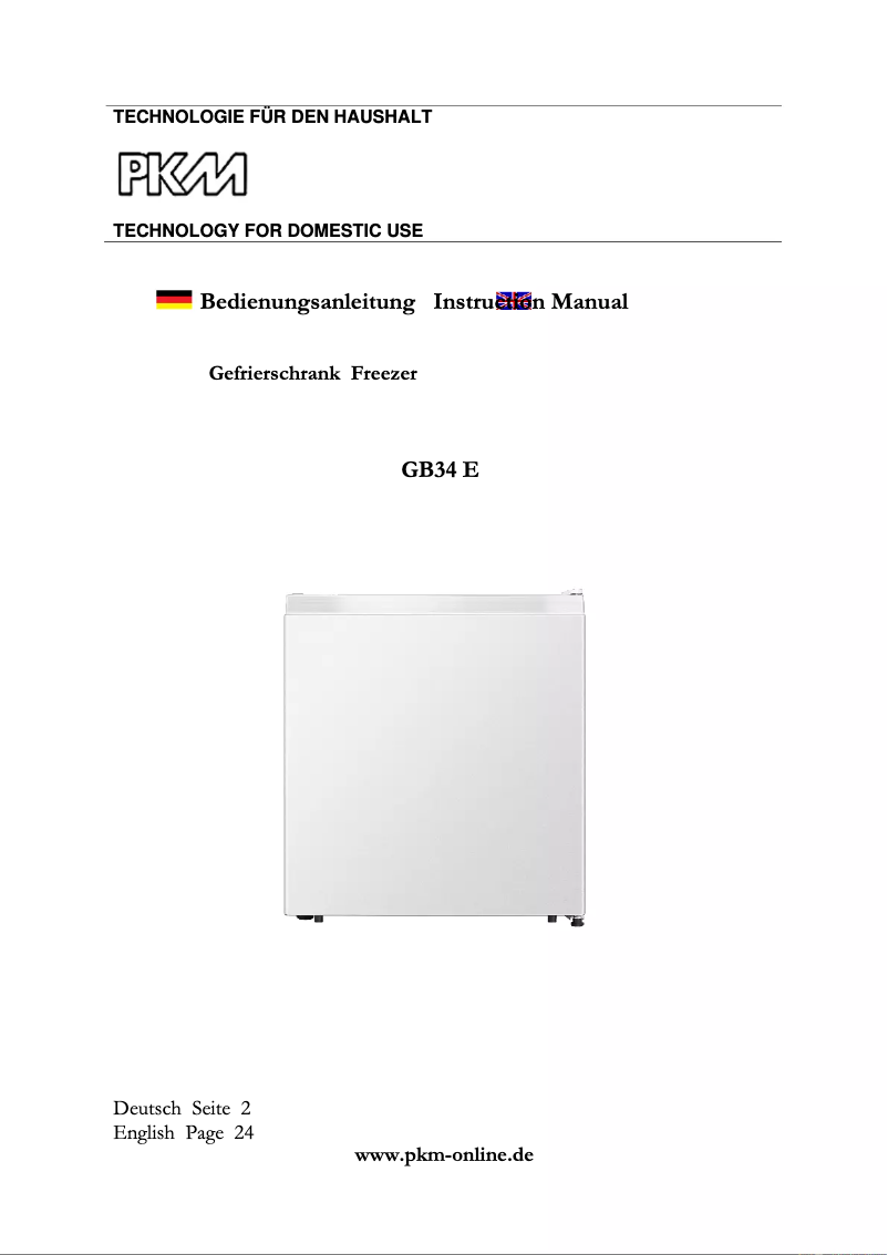 Página 1 del manual Manual de usuario PKM GB34 E