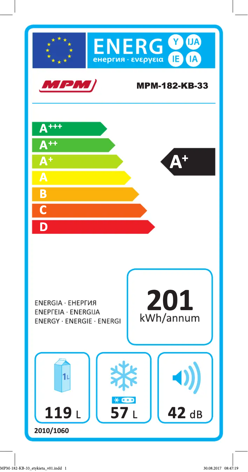 Page 1 de la notice Manuel utilisateur MPM MPM-182-KB-33
