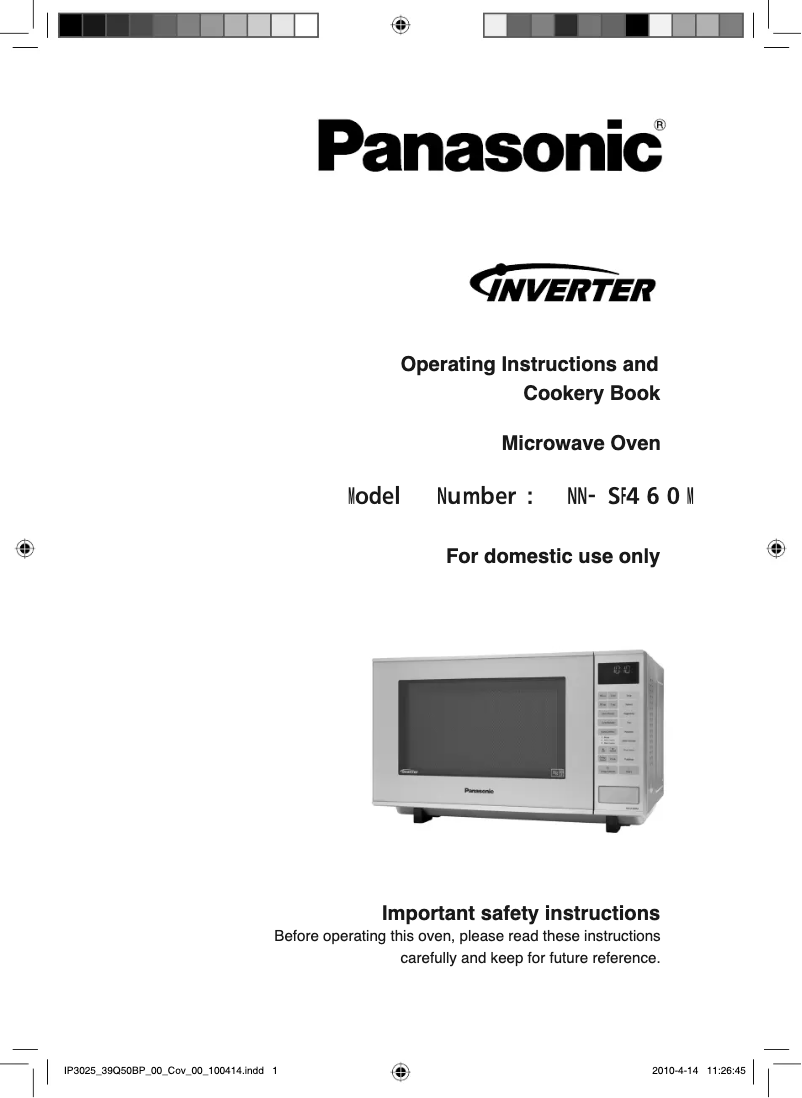 Page 1 de la notice Manuel utilisateur Panasonic NN-SF460M