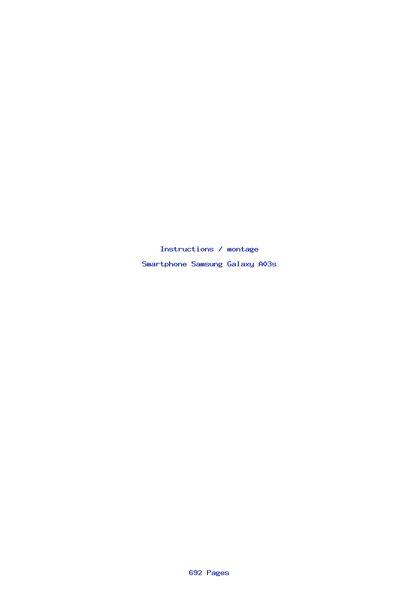 Page 1 de la notice Instructions / montage Samsung Galaxy A03s