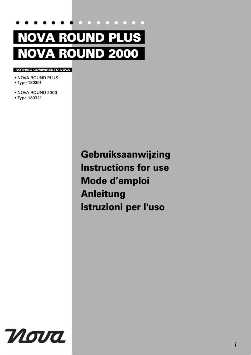 Page 1 de la notice Manuel utilisateur Nova 180321 Round 2000