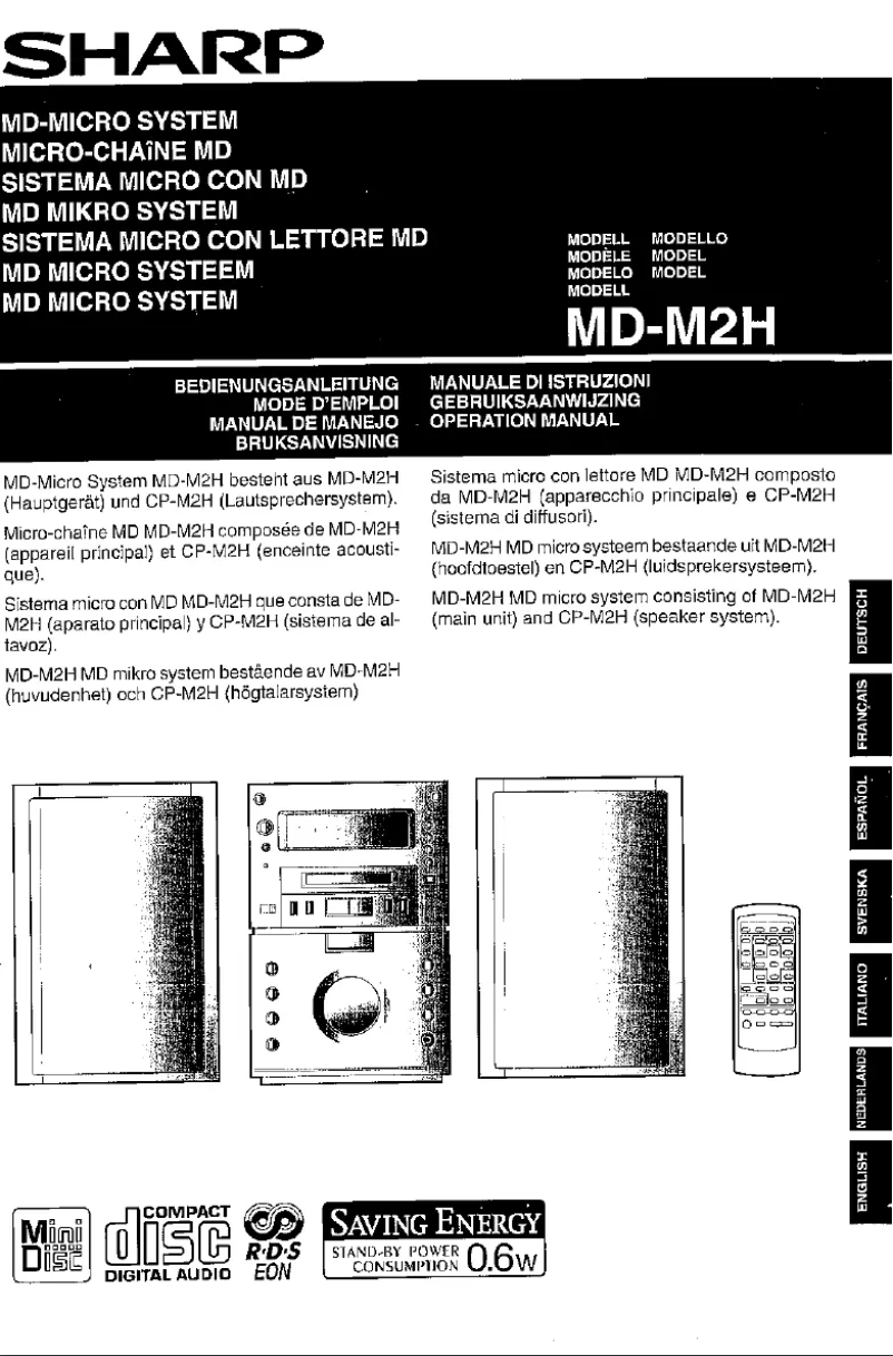 Page 1 de la notice Manuel utilisateur Sharp MD-M2H