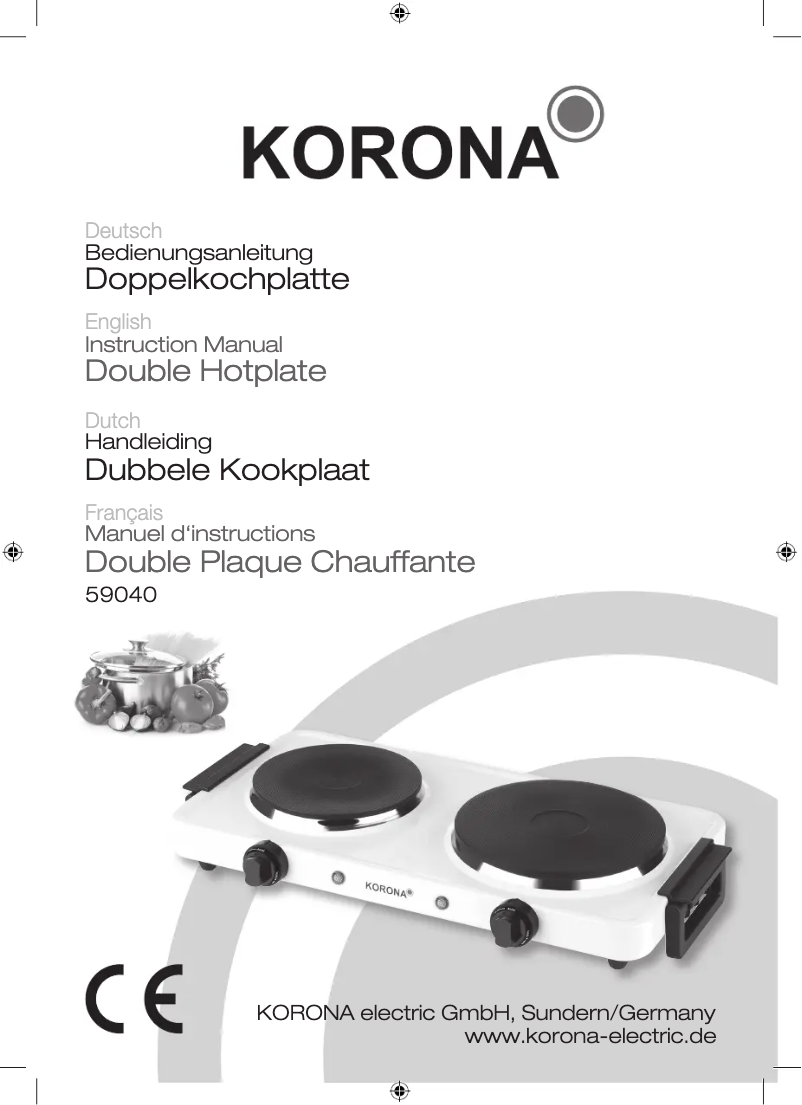 Page 1 de la notice Manuel utilisateur Korona 59040