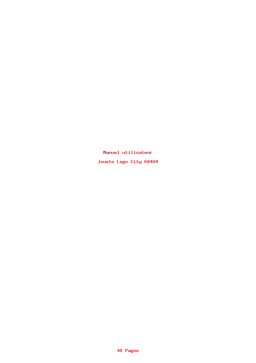 Page 1 de la notice Manuel utilisateur Lego City 60404
