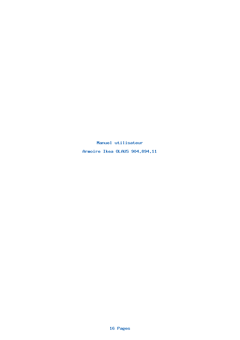 Page 1 de la notice Manuel utilisateur Ikea OLAUS 904.894.11