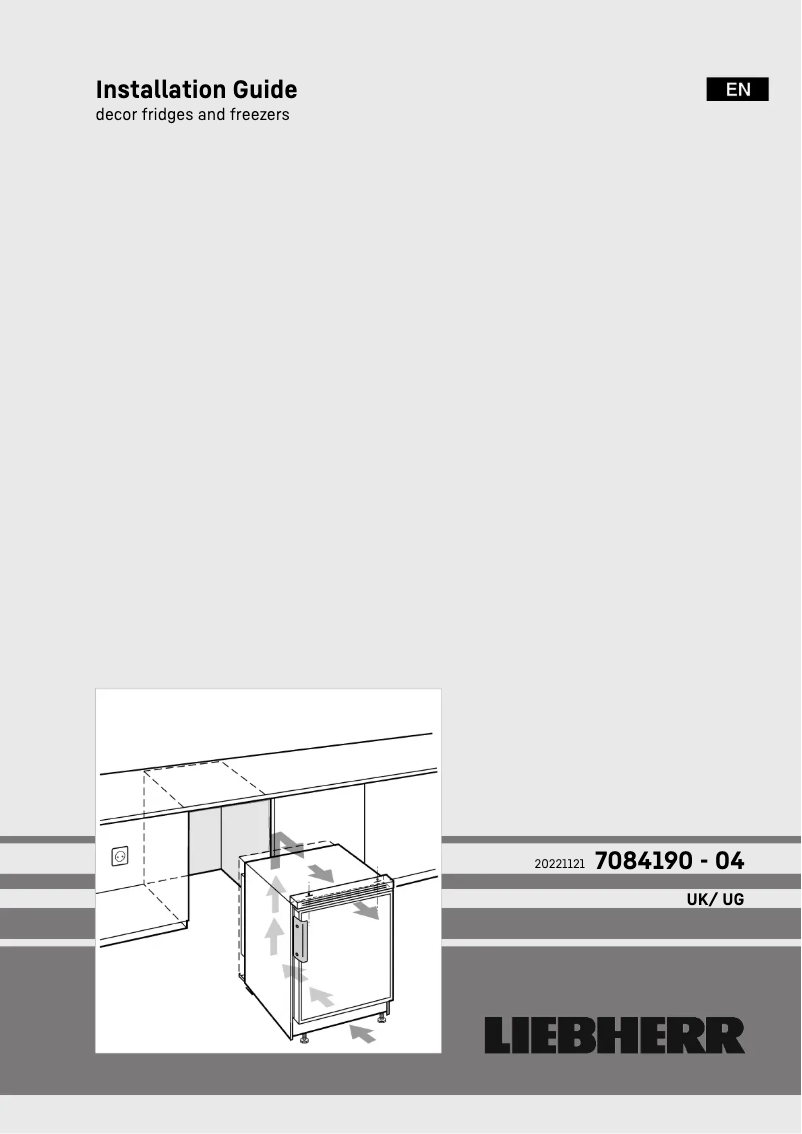 Page 1 de la notice Guide d'installation Liebherr UK 1414 Comfort