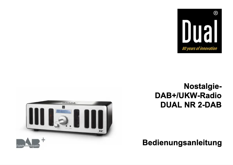 Page 1 de la notice Manuel utilisateur Dual NR 2-DAB