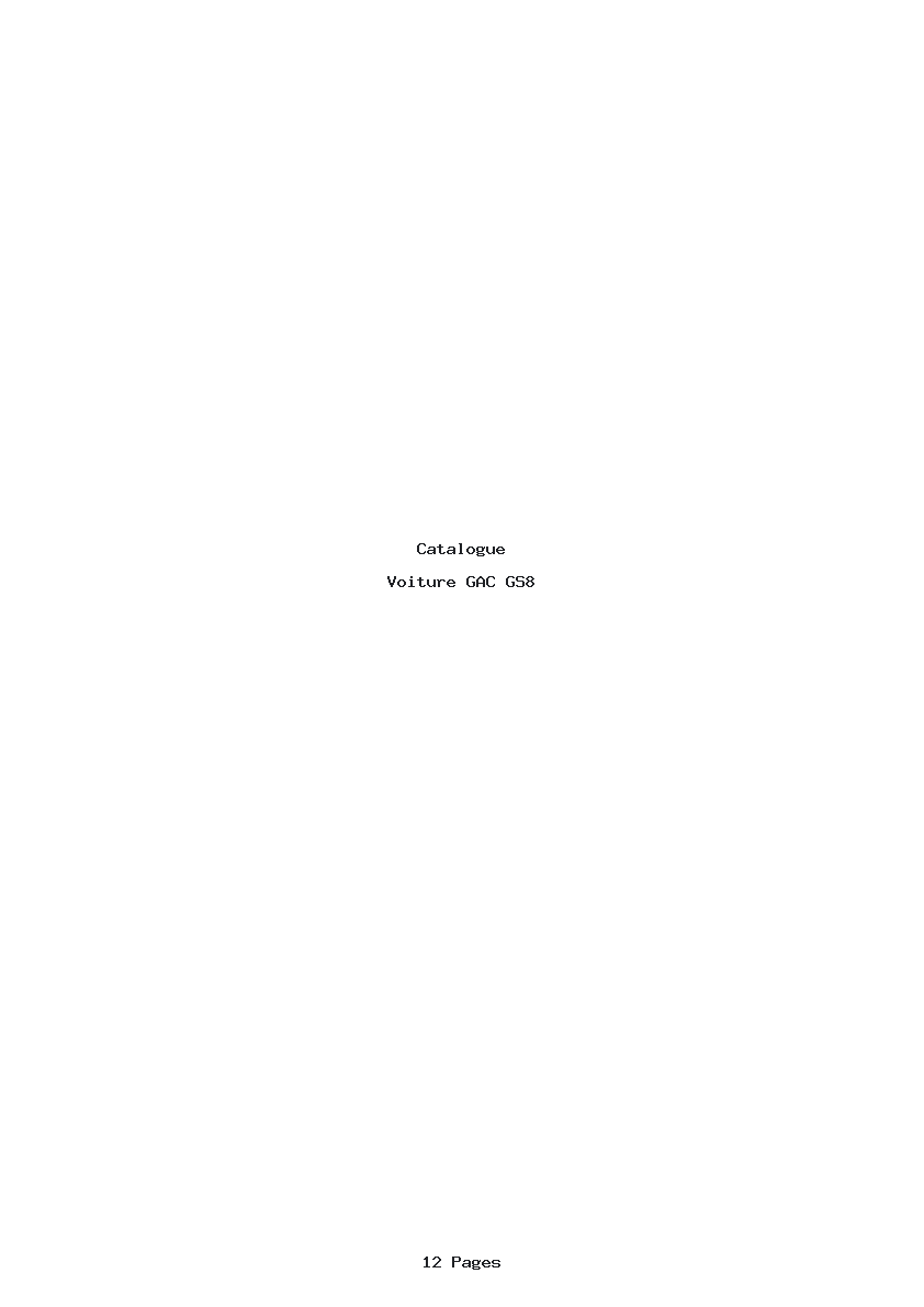 Page 1 de la notice Catalogue GAC GS8
