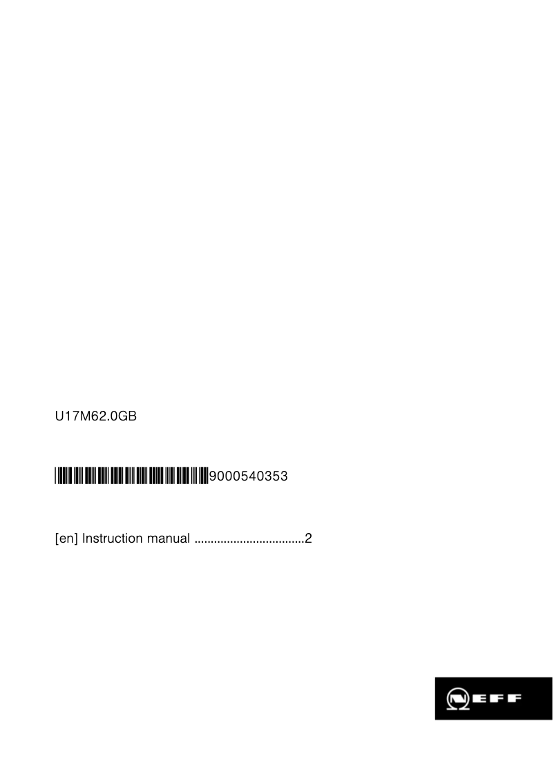 Page 1 of the manual User Manual Neff U17M62N0GB