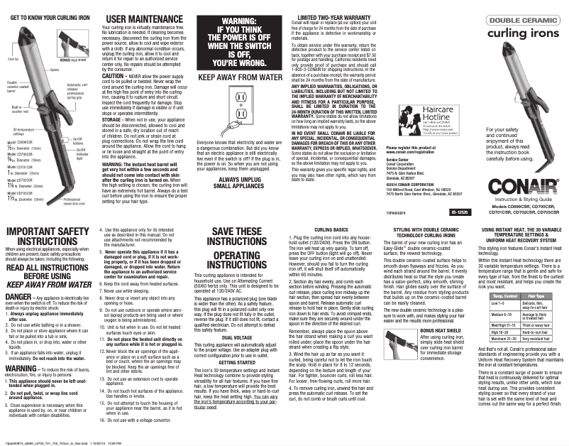 Page 1 of the manual User Manual Conair CD701GN