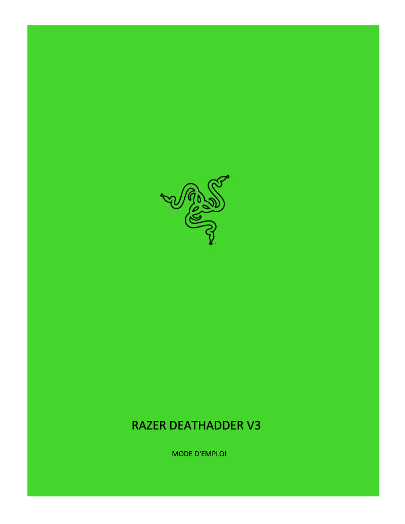 Page 1 de la notice Manuel utilisateur Razer DeathAdder V3