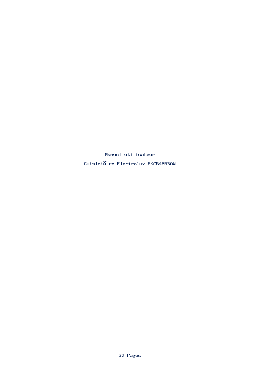 Page 1 de la notice Manuel utilisateur Electrolux EKC54553OW