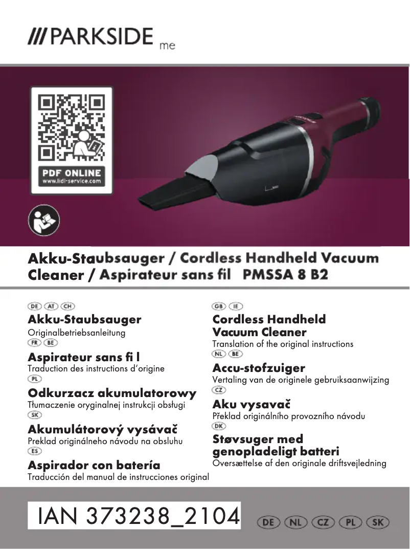 Page 1 de la notice Manuel utilisateur Parkside PMSSA 8 B2