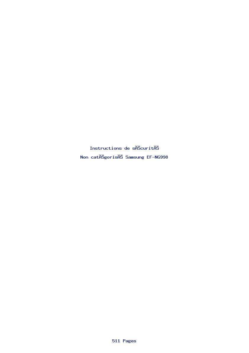 Image de la première page du manuel de l'appareil EF-NG998
