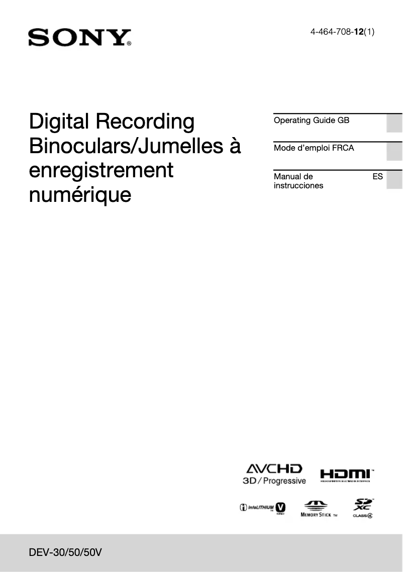 Page 1 de la notice Manuel utilisateur Sony DEV-30