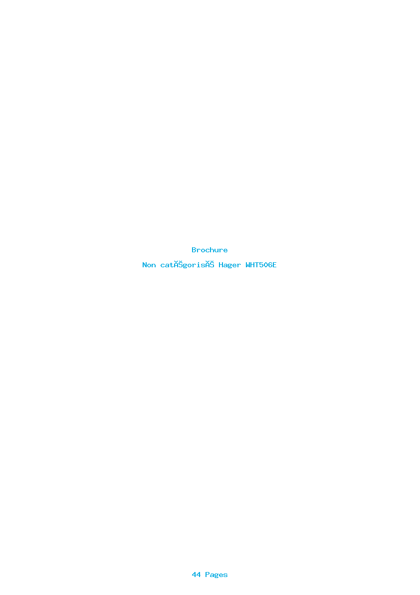 Page 1 de la notice Brochure Hager WHT506E