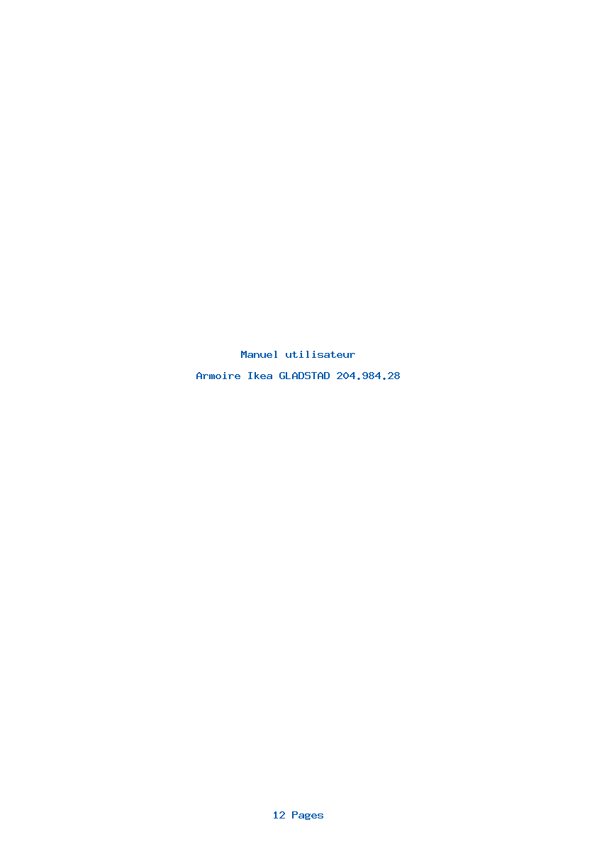 Page 1 de la notice Manuel utilisateur Ikea GLADSTAD 204.984.28
