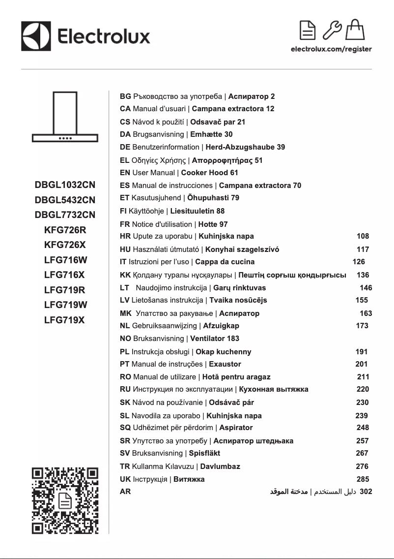 Page 1 de la notice Guide d'installation Electrolux LFG716W