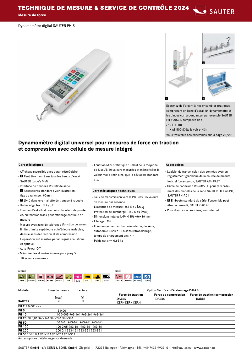 Page 1 de la notice Brochure Kern FH 10UK