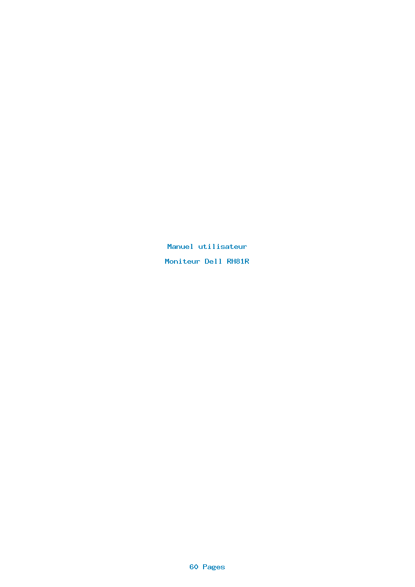 Page 1 de la notice Manuel utilisateur Dell RH81R