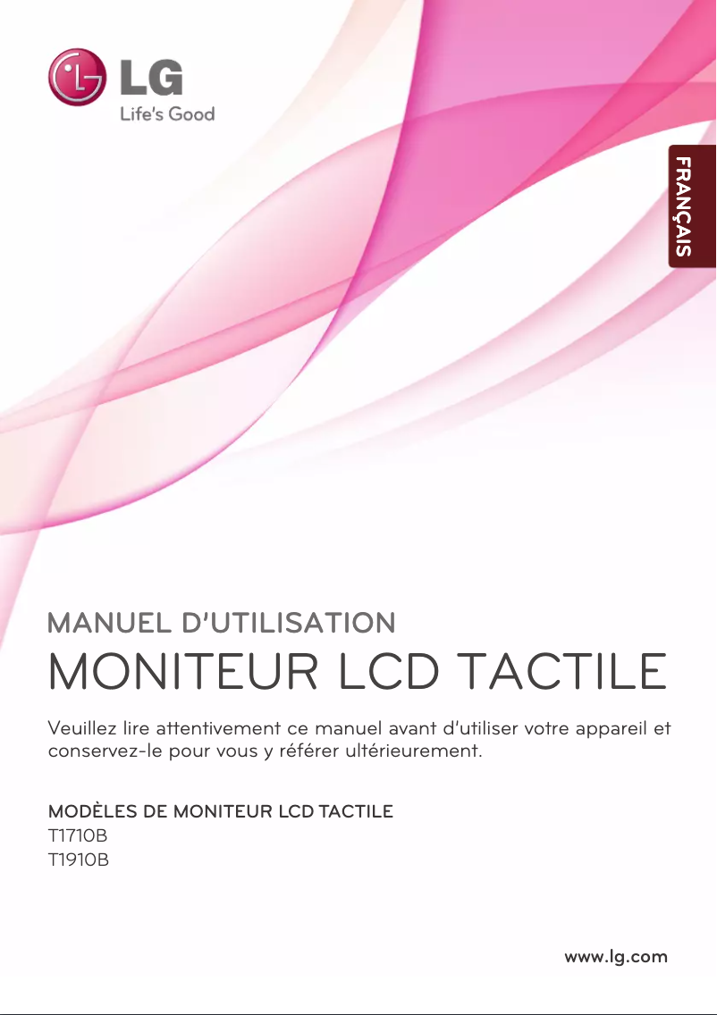 Page 1 de la notice Manuel utilisateur LG T1710B