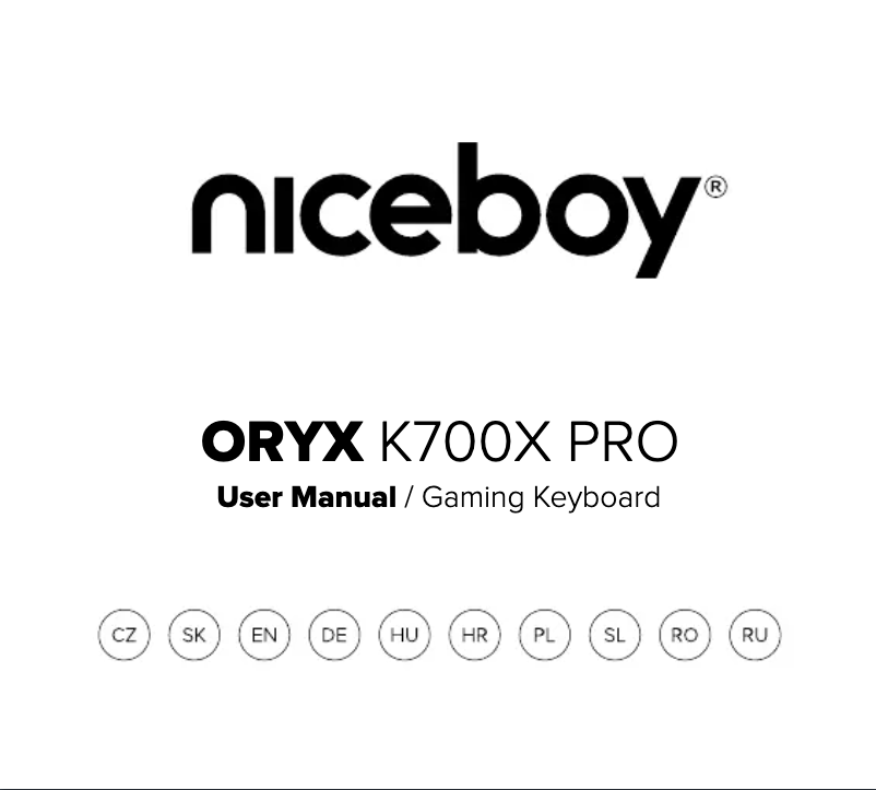 Page 1 de la notice Manuel utilisateur Niceboy ORYX K700X Pro