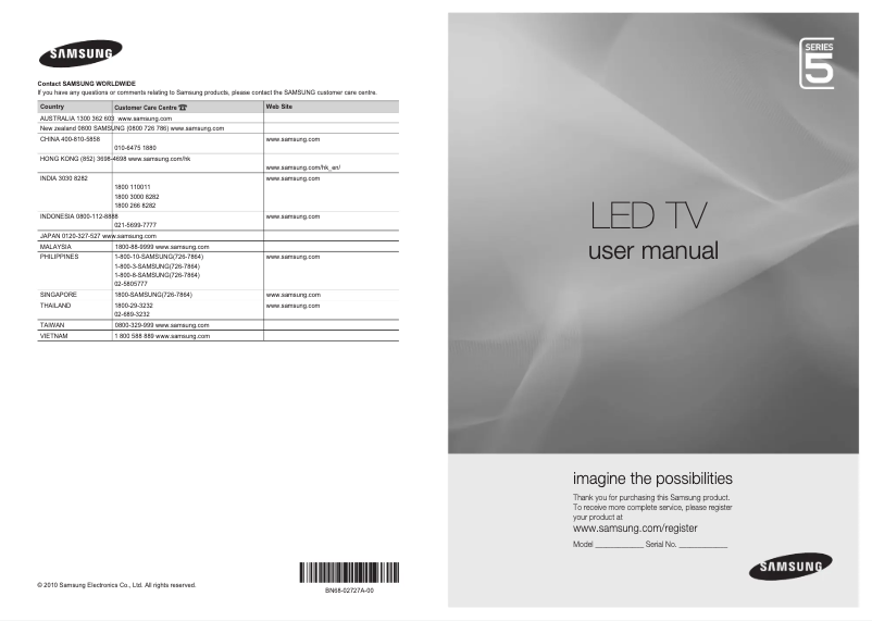 Página 1 del manual Manual de usuario Samsung UA46C5000