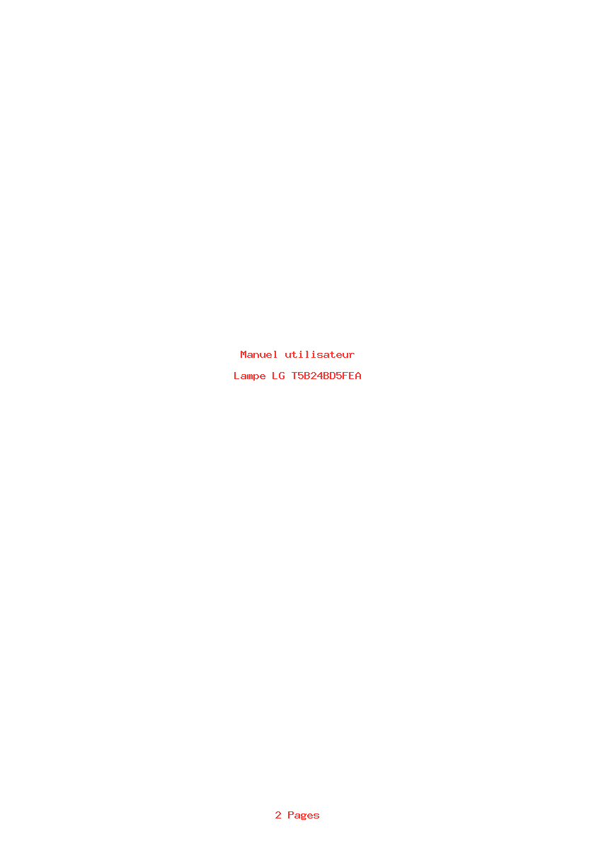 Page 1 de la notice Manuel utilisateur LG T5B24BD5FEA