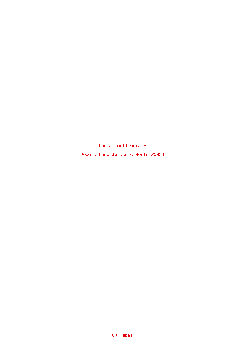 Page 1 de la notice Manuel utilisateur Lego Jurassic World 75934