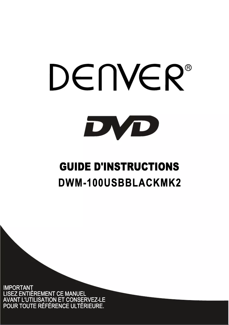 Page 1 de la notice Manuel utilisateur Denver DWM-100